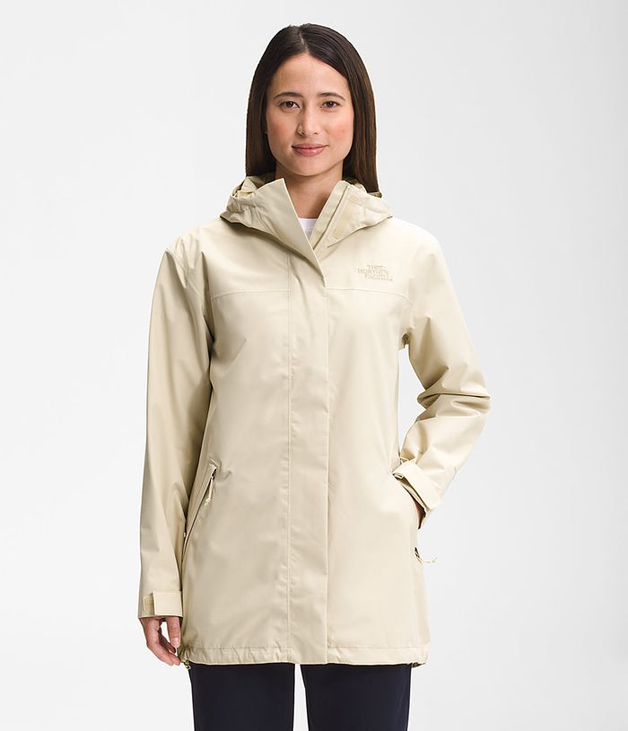 Casaca Impermeable The North Face Mujer Voyage Midi Beige - Peru 07416ZUCK